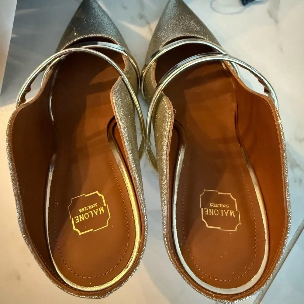 NIB Malone Souliers Glitter and Mirror Leather Shoes - Picture 5 of 10